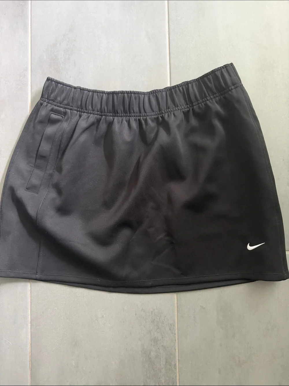 Nike Black Skirt with White Swoosh - Size L